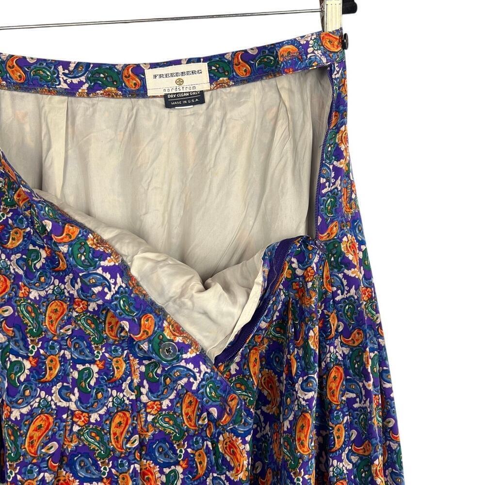 Vintage Nordstrom Freedberg Midi Length Paisley Print Skirt Size 18 - Picture 6 of 7